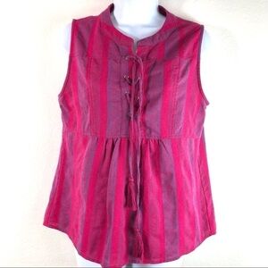 Ellison Linen Pink Lagenlook Sleeveless Top